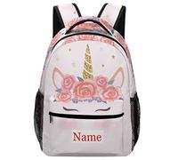 Mraxovid Zaino personalizzato con nome personalizzato per bambini zaino per la scuola per ragazzi ragazze adolescenti zaino con cinghia pettorale