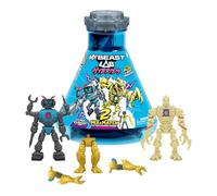 MRBEAST LAB Confezione multipla ibrida, rivela diverse parti ibride per creare 2 action figure Mix & Match, oltre a parti del drago della pantera dorata, combinazioni di bestia fusibile, Lab-Bot vs