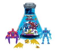 MRBEAST LAB Confezione Multipla Ibrida, Rivela Diverse Parti ibride per Creare 2 Action Figure Mix & Match, Oltre a Parti del Drago della Pantera Dorata, fondere Milioni di Combinazioni di Bestie