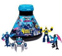 MrBeast Lab Mega pack ibridi, rivela diverse parti ibride per creare 4 figure Mix & Match, oltre a 7 accessori da battaglia, fondere milioni di combinazioni di bestie, raccogliere 20 bestie