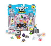 MrBeast Lab Swarms Battle Fusion Series Mega Lab Pack - Include 14 Micro Beasts con Ultra Rara Venus Bear Trap, 80+ da collezionare, adesivi e tappi Fusion impilabili per esposizione