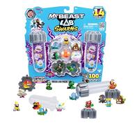 MrBeast Lab Swarms Hyper Fusion Series, colleziona Oltre 100 sciami Hyper Fusion, Mega Lab Pack Include 14 Micro Bestie, 14 Adesivi da Collezione e 4 Tappi Fusion per Costruire Il Tuo