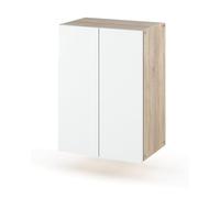MRBLS Armadio Bagno (Sonoma - Bianco Opaco) - Pensile Per Bagno - Armadio Bagno - 40 x 60 x 25 cm (LxAxP)