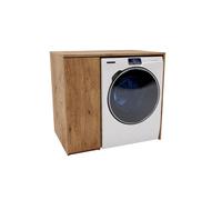MRBLS_HOME Armadio coprilavatrice e asciugatrice 96 x 88.5 x 62 cm (L x A x P) mobile bagno lavanderia moderno minimalista armadio salvaspazio con scomparto laterale portaoggetti (Retrò)