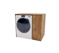 MRBLS_HOME Armadio coprilavatrice e asciugatrice 96 x 88.5 x 62 cm (L x A x P) mobile bagno lavanderia moderno minimalista armadio salvaspazio con scomparto laterale portaoggetti (Retrò)