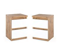 MRBLS - Set di 2 comodini moderni, con cassetti, in legno, per la camera da letto, 30 x 40 x 30 cm (larghezza x altezza x profondità)