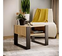MRBLS - Tavolino da caffè dal design rustico moderno, in legno, 65 x 45 x 53,6 cm (larghezza x altezza x profondità), 65 x 45 x 53,6 cm
