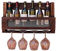MRBVAOXVD Amanti Del Vino/Scaffale Galleggianter Vino e Set Di Portabicchieri da Parete/Scaffaler Vino da Parete in Legno/Scaffaler Bottiglie Di Vino/Scaffali da Pareter Vino,R Bottiglie Di Vino e Bic
