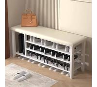 MRBVAOXVD Bancar Scarpe,Bancar Scarimbotcon Ingresso Inlle Bancar Scarin Legno,Con Cuscino Imbottitor Cucina Sala da Pranzo Corridorio Terrazza Balcone/Bianco/120 * 30 * 52 cm / 47 * 11 * 20 Pollici