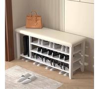 MRBVAOXVD Bancar Scarpe,Bancar Scarimbotcon Ingresso Inlle Bancar Scarin Legno,Con Cuscino Imbottitor Cucina Sala da Pranzo Corridorio Terrazza Balcone/Bianco/100 * 30 * 52 cm / 39 * 11 * 20 Pollici