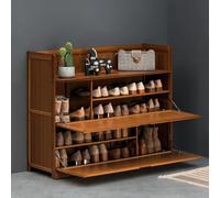 MRBVAOXVD Bancs De Stockage,Armoire De Stockage Moderne En Bambou Libre Standing, Porta-Chaussures Ultra-Mince De Capacité À L'Entrée De la Maison, Armoire De Chaussures Avec Espace De Stockage Ouvert
