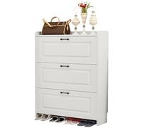 MRBVAOXVD Bancs De Stockage,Chaussure Rack Chaussure Stockage Armoire Organisateurité, Blanc Armoire De Stockage De Chaussures Étroites, Stockage De Chaussures Cachées En Bois, Robuste Et Avec Tiroir