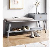 MRBVAOXVD Bancs De Stockage, Organisateur De Porte-Chaussures À 2Ux Banc De Chaussures En Bois Massif Avec Tiroir Et Étagère Avec Coussin Amovible Pour Cuisine Salle À Manger Couloir Balcon Terrasse/G