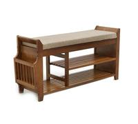 MRBVAOXVD Bancs De Stockage, Porte-Chaussures En Bois De L'Entrée Du Banc De la Chambre À Coucher Pour la Cuisine Salle À Manger Couloir Balcon Terrasse (Noix, 100 * 30 * 50Cm / 39 * 11 * 19In)/Noix/1