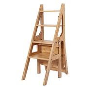 MRBVAOXVD Bibliothèque Pliable À 4 Étapes Escalier Air Step Tabouret - Bois Massif À Double Usage Escalier Pliable, Pour La Maison Et Le Bureau/C/35 * 47 * 90 Cm