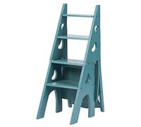 MRBVAOXVD Chaise de Tabouret À Étapliable Convertible Avec Escalier En Bois Multifonctionnel À 4 Étapes Pour La Bibliothèque À Domicile Portable Et Économisant de L'Espace/Vert/47 * 35 * 90 Cm