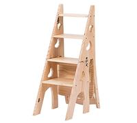 MRBVAOXVD Chaise de Tabouret À Étapliable Convertible Avec Escalier En Bois Multifonctionnel À 4 Étapes Pour La Bibliothèque À Domicile Portable Et Économisant de L'Espace/Bois/47 * 35 * 90 Cm