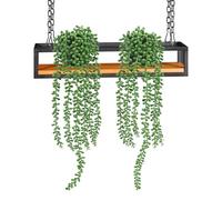 MRBVAOXVD Étagèrependue Cuisine Stockage Nizer Étagères de Plantes En Métal Noir Porte-Fleurs Décorations Flottantes Porta-Vin Pour Bar Salon Balcon/100 * 25 * 15 Cm
