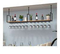 MRBVAOXVD Étiquette Murale Du Porte-Vinpendu En Verre de Vin - Plafond Du Porte-Vin/Plante de Fleur, Porte-Bouteille Monté Au Mur/Porte-Verre, Porte-Verre de Vin En Fer Forgé/Stand D'Affichage/N