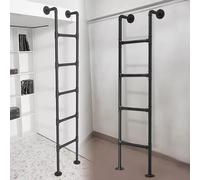 MRBVAOXVD Finestra Bene Scala Di Fuga 39 "/49" / 51 "/55" / 59 "/65" Heavy Duty Escascala in Metallor la Sicurezza Antincendio Del Seminterrato Montato a Parete Alto Soffitto Piano Letto Scale 5 10 Ru