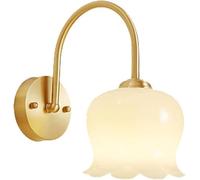 MRBVAOXVD Lampade da Parete, Abinlina Lily Of The Valley Brass Wall Sconce - Elegante Ombra Di Vetro Latte,Pada da Paretemalistar L'Arredamento Della Casa, Compatibile con E27