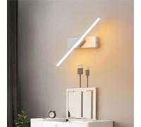 MRBVAOXVD Lampade da Parete, Ledde da Parete Indoor Rotabileda da Parete con Controllo Tactile Dimmabile a Batteria Usb Ricaricabile Parete Sconce Metnotte da Lettor Café/Bianca Luce Calda/50 cm