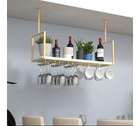 MRBVAOXVD Plafond de Verre de Vin Rack - de Bricolage Étagère de Stockagendue Étagères Flottantes, En Bois Et En Métal Affichage Stand de Fleurs, Industrielpendu Vin Rack Pour La Maison Et La Cuisine/