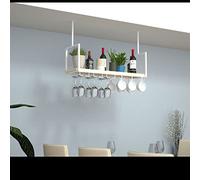 MRBVAOXVD Plafond de Verre de Vin Rack - de Bricolage Étagère de Stockagendue Étagères Flottantes, En Bois Et En Métal Affichage Stand de Fleurs, Industrielpendu Vin Rack Pour La Maison Et La Cuisine/