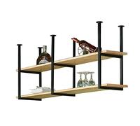 MRBVAOXVD Plafond Modernependu Étagère de Stockage Cuisine Pot Poêle Étagère Stand de Fleurs Plantes Étagères Étagères Flottantes 60/80/100/120/150 Cm Barre Vin Porte Bois Et Métal/Color/60 * 30 * 80