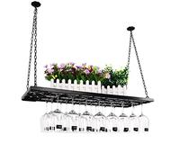 MRBVAOXVD Plafond Vin Racks - Affichage Fleur Stand, Étiquette Vin Rack Pour Restaurant Retro, Barpendu Décoration Rack de Stockage Étiquettes Flottantes, Pour Bar Café Cuisine, Facile À Installer/Noi