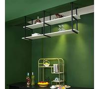 MRBVAOXVD Plafondpendu Étagère Flottante Fleur Stand Vin Rack - Double Couche En Fer Forgé Plante Stand Murpendu Style Industriel Rétropendu Rack/Vin Bouteille Rack/C. B/80 * 30 * 80 Cm