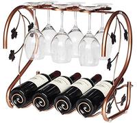 MRBVAOXVD Portabottiglie, Portabottiglie da Bancor 4 Bottiglie, Portabottiglie da Terrar 6 Bicchieri da Vino, Decorazionir Interni, Moderno Emalista, Portatile,R Gli Amanti Del Vino