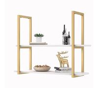 MRBVAOXVD Porte-Vin Monté Au Mur - Plafond de Stockage Étagère - Fer Norden Bois Massif Plafond Étagère, Plafond Monté Étagère de Stockage, Bar Restaurantpendu Décoratif Stand de Fleurs/Or/100 * 30 *