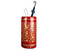 MRBVAOXVD Rouge Rond Parapluie En Céramporte-Parapluie, Porte-Parapluie Rétro Avec Motif Pour La Décoration Intérieure, La Décoration de La Maison Et