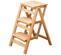 MRBVAOXVD Scale, 3 Passaggi Pieghevoli in Legno Scala Scala Sgabellor Gli Adulti Multifunzionale Scalata Interna Sgabello e Contrasedia Scala Di Utilità Domestica/Marr/Tre Passi