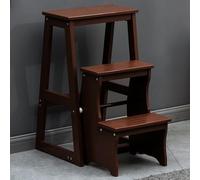 MRBVAOXVD Scale, Legno Massiccio 3 Passi Pieghevole Biblioteca Scala Sediar Casa Cucina Ufficio Scaffale Portatile con Stoccaggio Colore Bianco/Marr