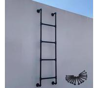 MRBVAOXVD Scale, Scala Di Fuga Dal Fuoco in Ferro Battuto Neror Finestra Del Seminterrato Well Egress Heavy Duty Scala in Metcon Kitr L'Arrampicata Di Sicurezza Di Emergenza/Colore/155Cm/61 Pollici