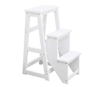 MRBVAOXVD Tabouret En Bois À 3 Étapes Chaise D'Échelle Tabouret Pliant Léger Portable Avec Support D'Affichage Multifonction Et Porte-Fleurs Charge Maximale 150Kg/A