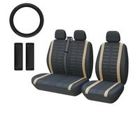 MRBVHGPKUT Cuscino seggiolino auto Per Per Transit Custom 2 + 1 Coprisedili Furgone Protector(Upgraded BEIGE)