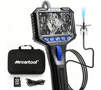 MRCARTOOL - Telecamera endoscopica con luce endoscopio con serratura da 6,2 mm, telecamera di ispezione 3,5" HD 1080P con scheda SD da 32 GB, rotazione a 210°, 6 LED, IP67, cavo semi-rigido da 1 m