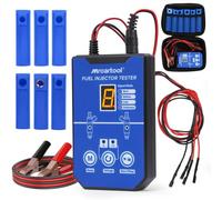 MRCARTOOL - Tester per iniettori di carburante per auto, 12 V, con 6 ugelli per iniettori EFI GDI da 5 V, 12 V, 8 modalità di impulso, iniettore, set di pulizia, doppio potere, cavo da 1 m