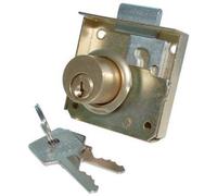 MRCAS - Serratura A Cilindro X Mobili Da Applicare Acciaio D. ottonato C. ottone Mm 20x20 E. mm 30