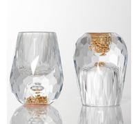 Mrchrogge Eleganti bicchieri da shot in cristallo con lamina d'oro 24 carati - Perfetti per liquori e occasioni speciali. (Oro,6)