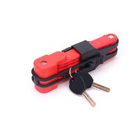 Mrchrogge Lucchetto per Bicicletta Pieghevole con Supporto, Alta Sicurezza contro i Furti, Compatto e Leggero, per E-Scooter, Bicicletta Elettrica, Incluso 2 Chiavi, Lunghezza 40cm (Rot)