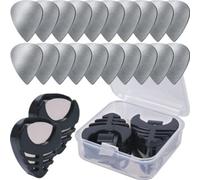 Mrchrogge plettro in acciaio inox da 0,3 mm lucidato a specchio resistente per chitarra elettrica e basso suono brillante doppio contenitore accessorio ideale per musicisti