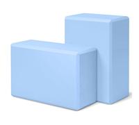 Mrchrogge Set di blocchi da yoga - Confezione da 2 Blocchi in EVA ad alta densità per lo yoga e l'allenamento. (Blu)