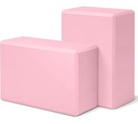 Mrchrogge Set di blocchi da yoga - Confezione da 2 Blocchi in EVA ad alta densità per lo yoga e l'allenamento. (Rosa)
