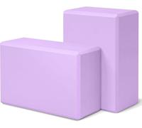 Mrchrogge Set di blocchi da yoga - Confezione da 2 Blocchi in EVA ad alta densità per lo yoga e l'allenamento. (Viola)
