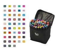 Mrchrogge Set di Pennarelli Doppia Faccia, Pennarelli Impermeabili con Punta Fina e Larga, Evidenziatori Neon per Bambini, Scuola, Fai da Te, Scrapbooking, Arte (48 Farben)