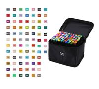 Mrchrogge Set di Pennarelli Doppia Faccia, Pennarelli Impermeabili con Punta Fina e Larga, Evidenziatori Neon per Bambini, Scuola, Fai da Te, Scrapbooking, Arte (80 Farben mit Sockel)